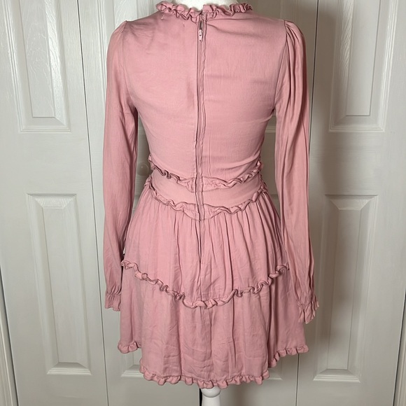 Elegant Pink Ruffle Dress - Picture 4 of 6